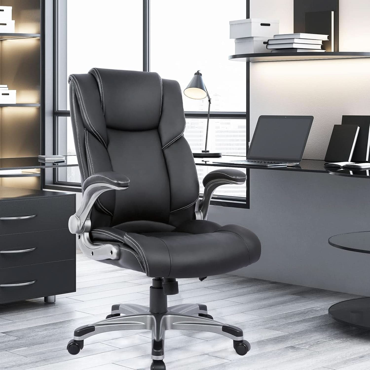 Ergonomic High Back Office Chair With Flip Up Arms