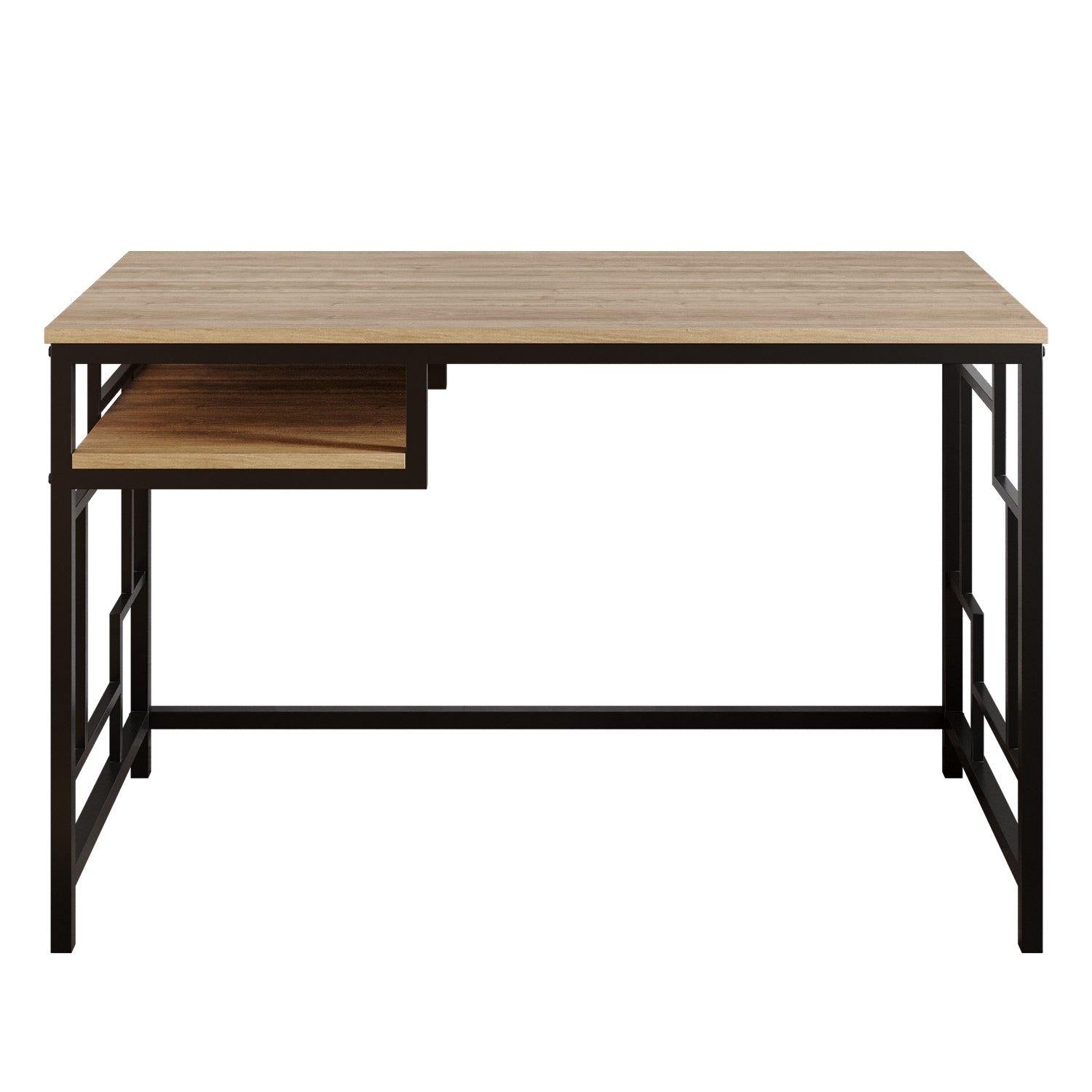 Victory 47'' Wide Metal Engineered Wood Computer Desk with Shelf