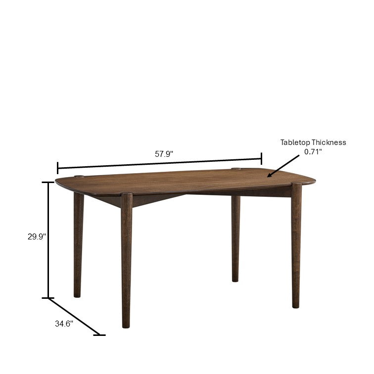 ACTU 58” Mid-Century Modern Dining Table Set for Small Spaces (Seats 4–6)