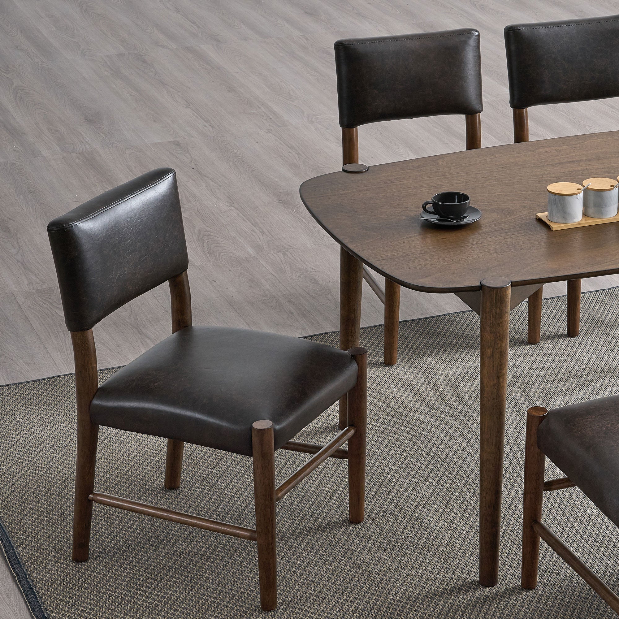 ACTU 58” Mid-Century Modern Dining Table Set for Small Spaces (Seats 4–6)