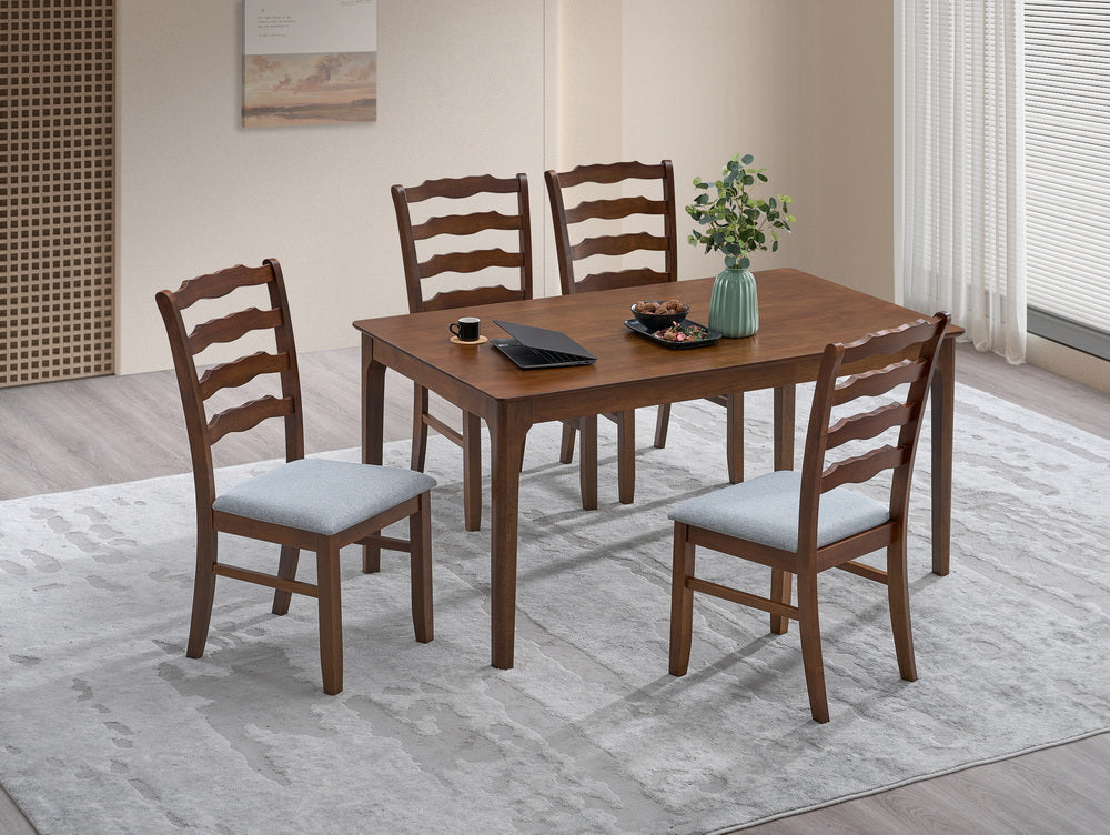 Farmhouse Dining Table Set with Upholstered Chairs for 4–6