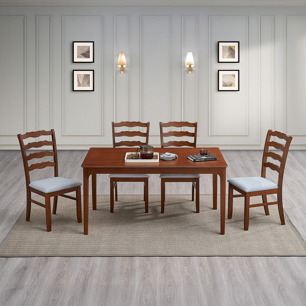 Farmhouse Dining Table Set with Upholstered Chairs for 4–6