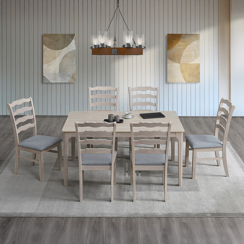 Farmhouse Dining Table Set with Upholstered Chairs for 4–6
