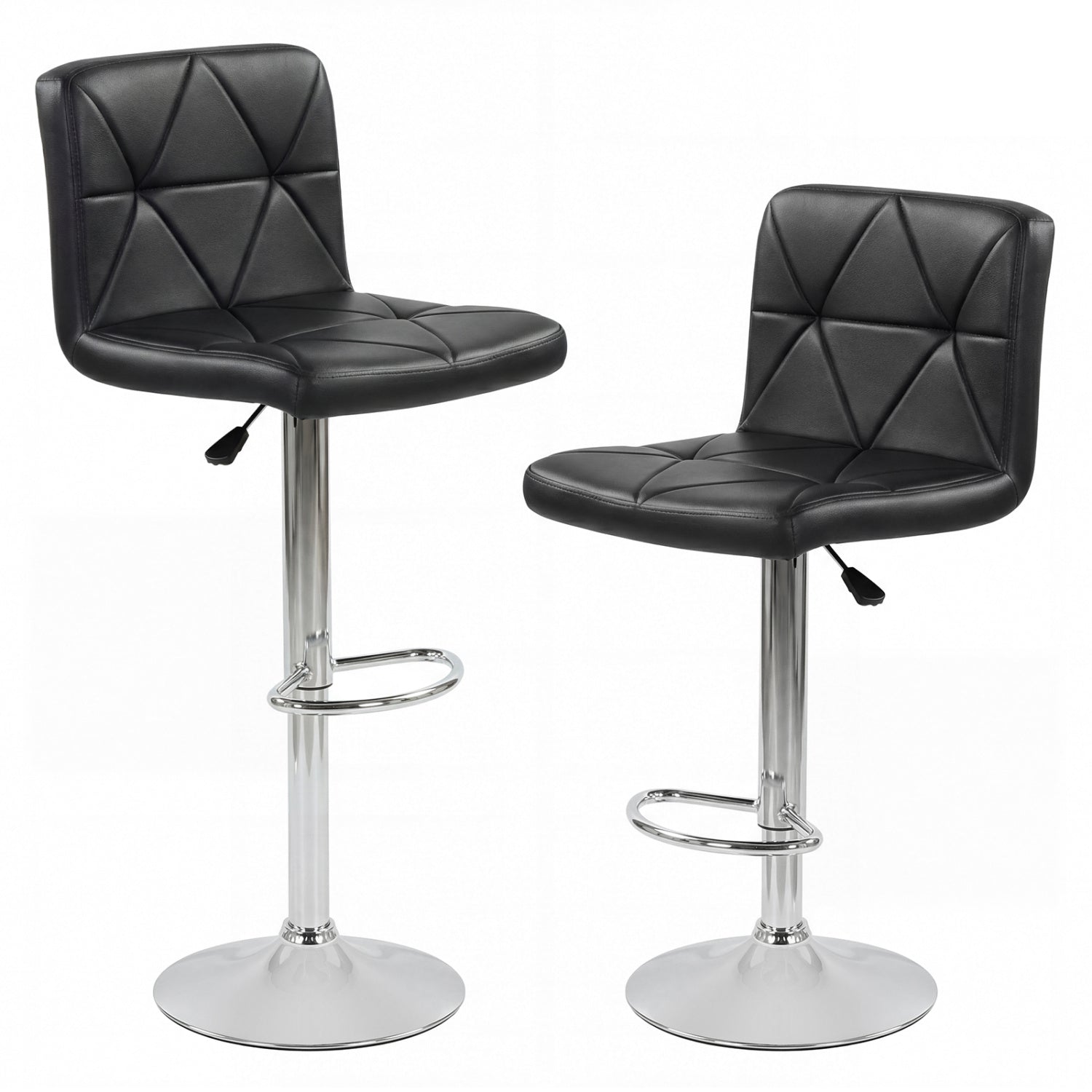 Adjustable Swivel Barstools Set of 2 with Back and Footrest