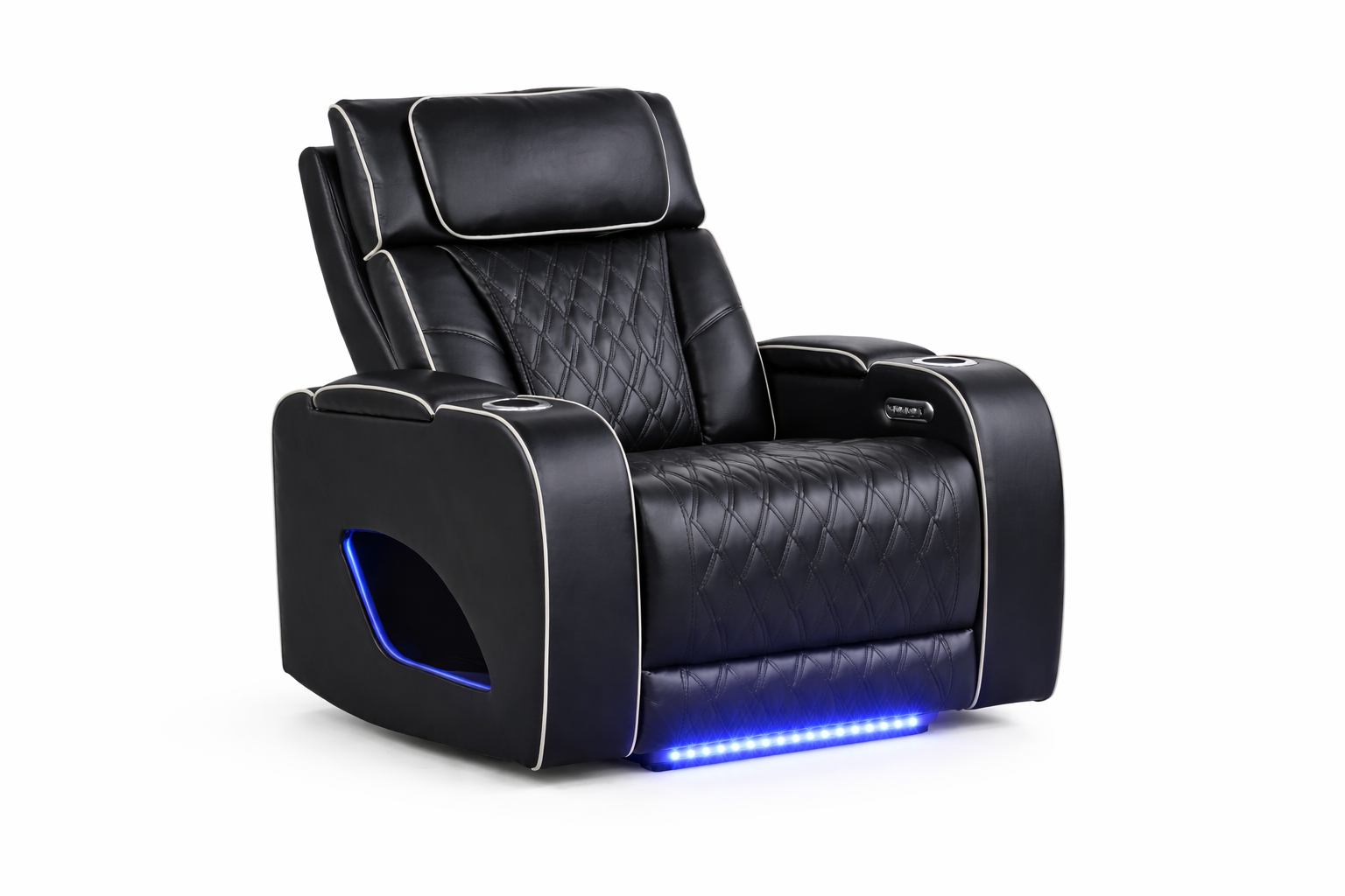 Aurora Black Single Recliner