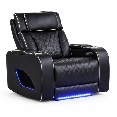 Aurora Black Single Recliner