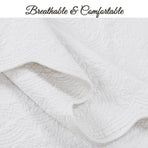 White Victorian Pure 100% Cotton Reversible Quilt Bedding Set