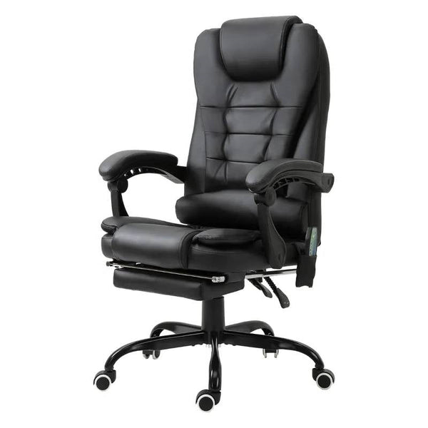 Black Vibrating Back Massage Adjustable Office Chair