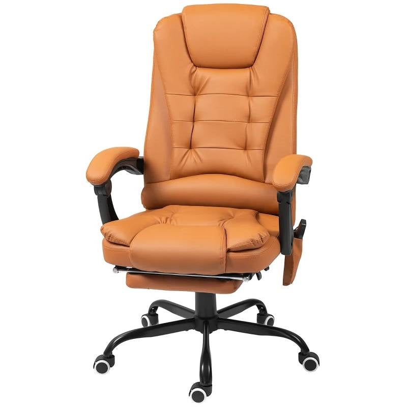 Brown Vibrating Back Executive Adjustable Office Chair
