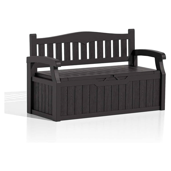 Heavy Duty Brown Plastic Outdoor Storage Bench