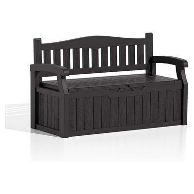 Heavy Duty Brown Plastic Outdoor Storage Bench
