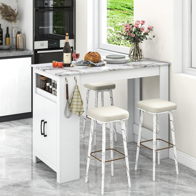 Bar Table Faux Marble Pub Table