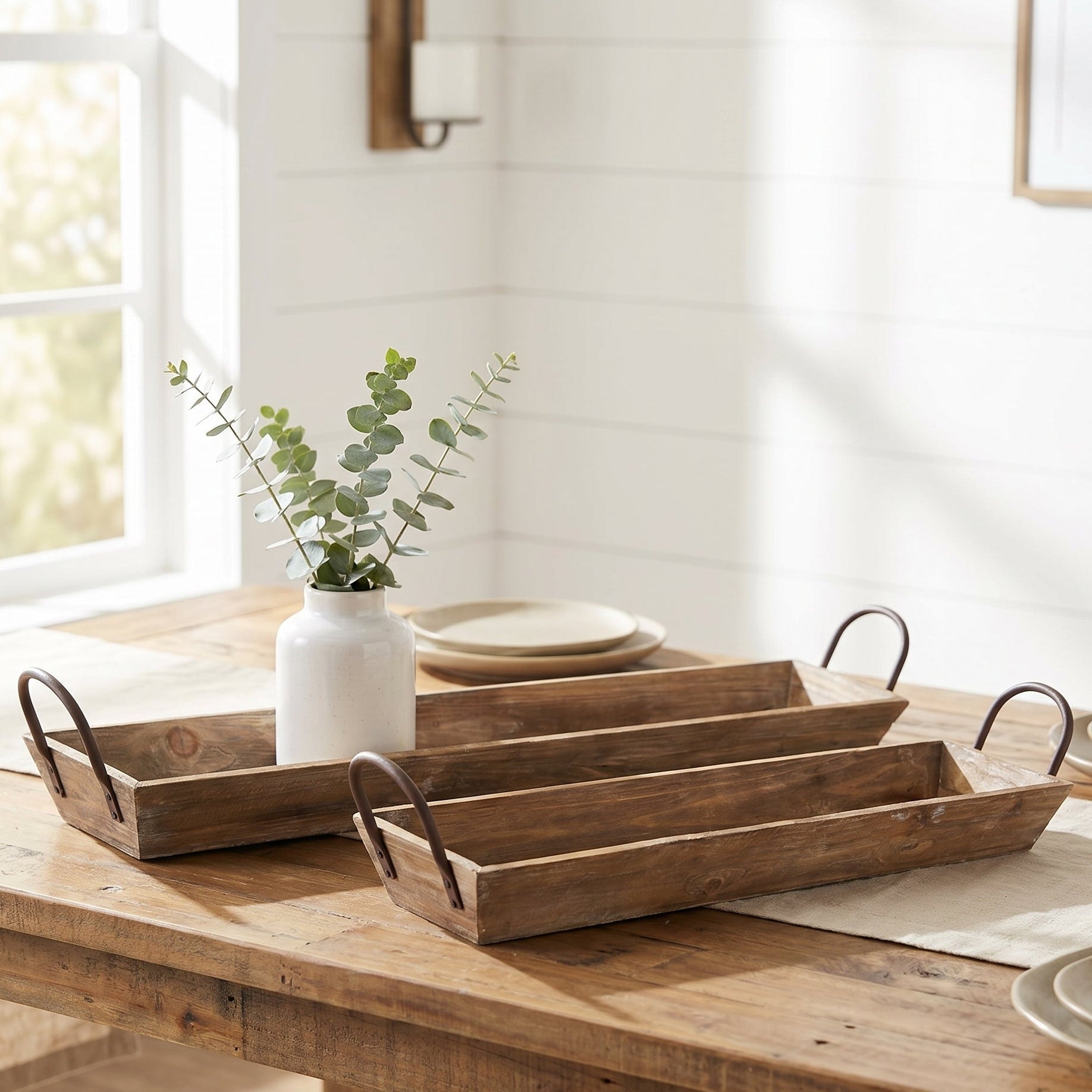 Set of 2 Barn wood Serving Trays