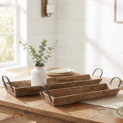 Set of 2 Barn wood Serving Trays