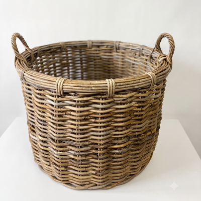 Black Mountain Handmade Rattan Round Basket