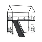 Bunk Bed Twin Over Twin House Bunk Bed Frame with Metal Slats
