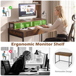 Compact Office Desk with Removable Monitor Shelf & Drawer