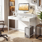 Compact Office Desk with Removable Monitor Shelf & Drawer