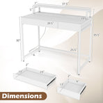 Compact Office Desk with Removable Monitor Shelf & Drawer