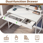 Compact Office Desk with Removable Monitor Shelf & Drawer