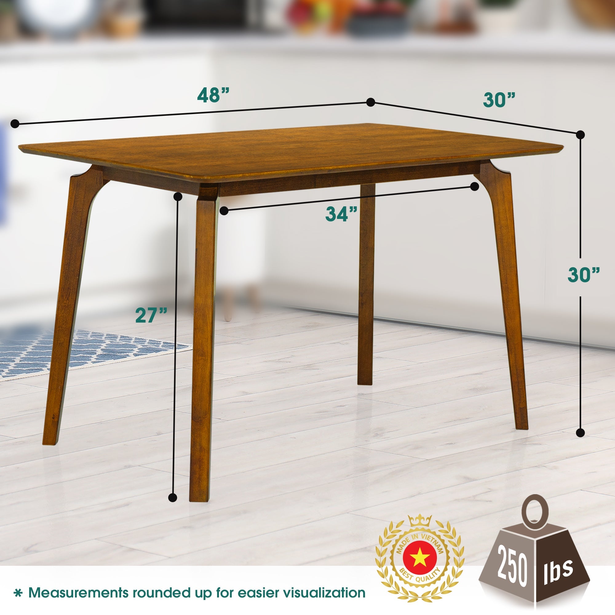 Verve 48 inches Solid Wood Dining Table