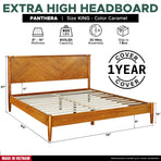 Panthera Solid Wood Bed Frame With Headboard