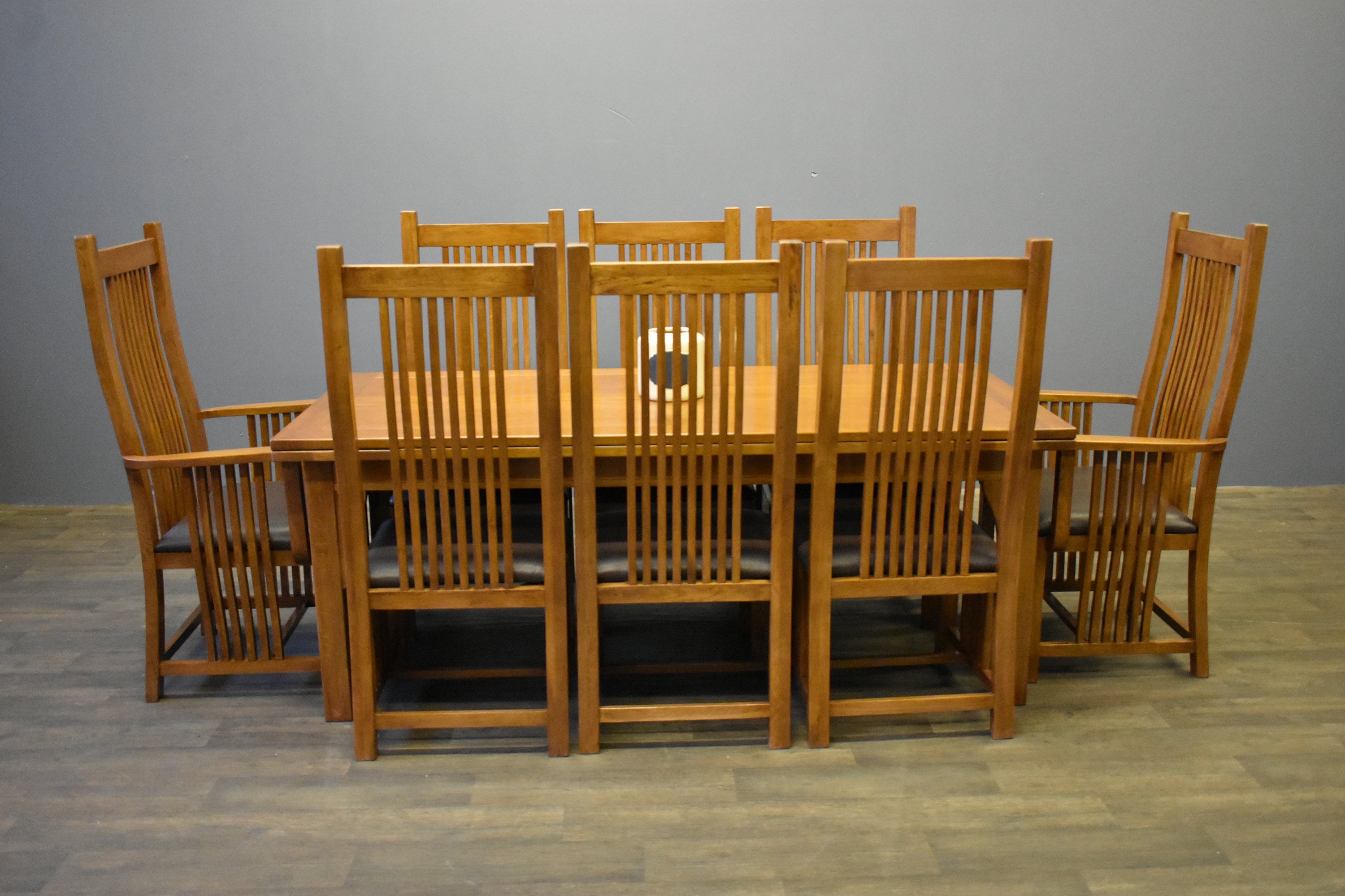 Mission Style Oak Stow Leaf Dining Table