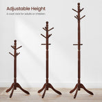 Adjustable Height Solid Wood Coat Rack
