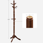 Adjustable Height Solid Wood Coat Rack