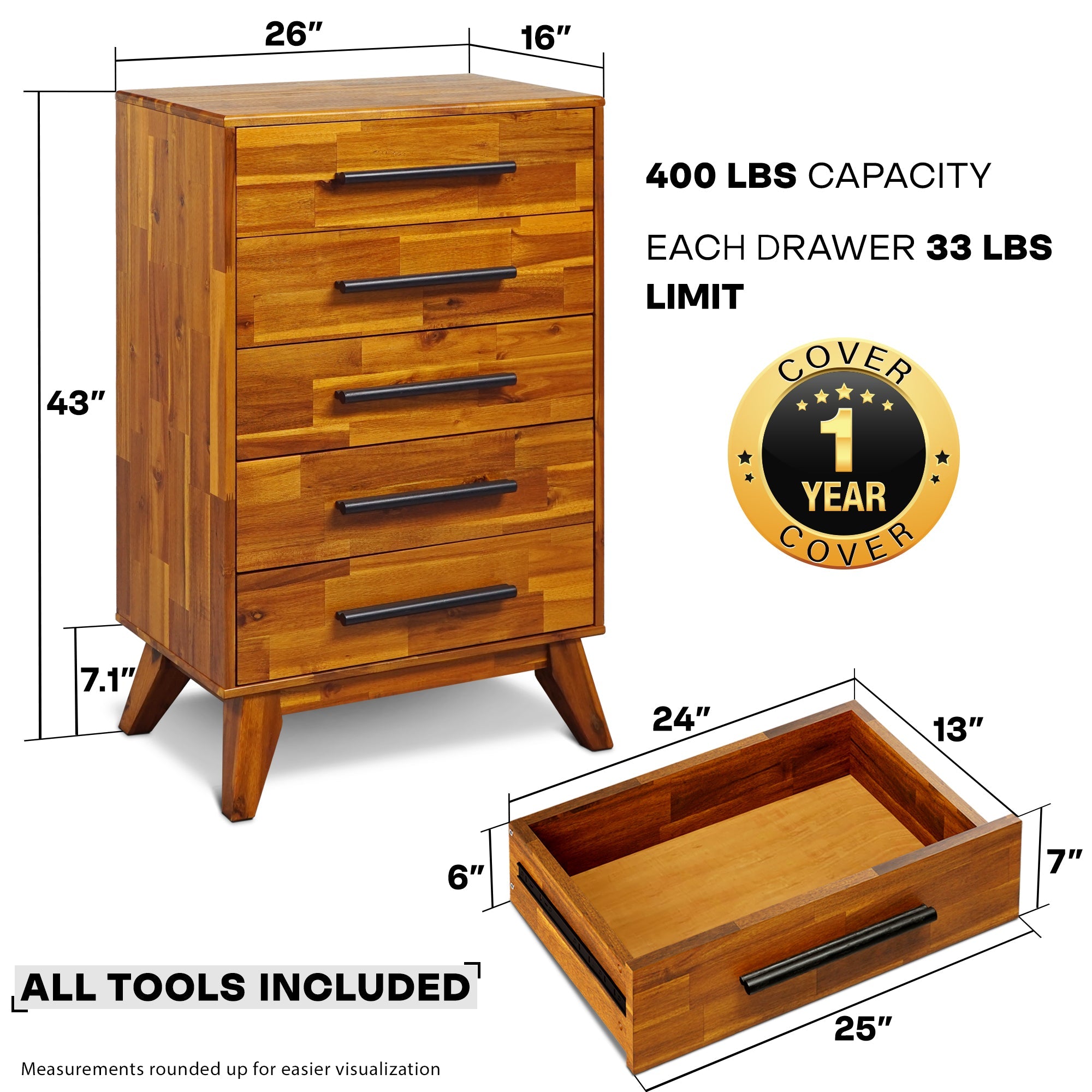 Linea Solid Wood Dresser