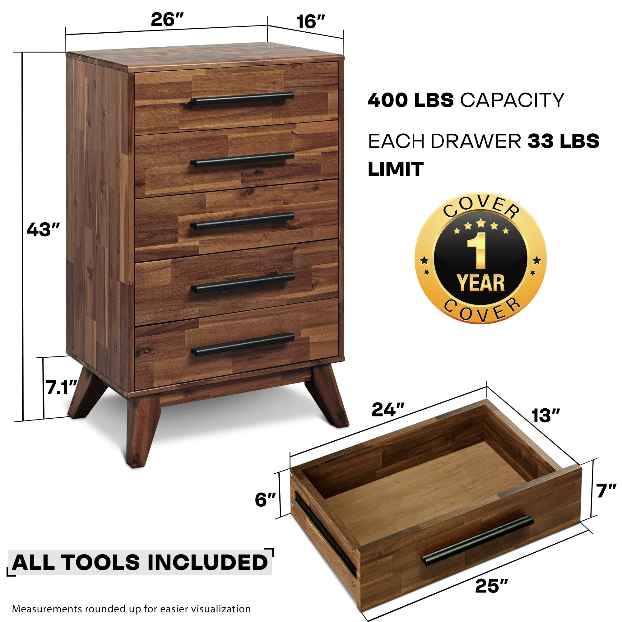 Linea Solid Wood Dresser