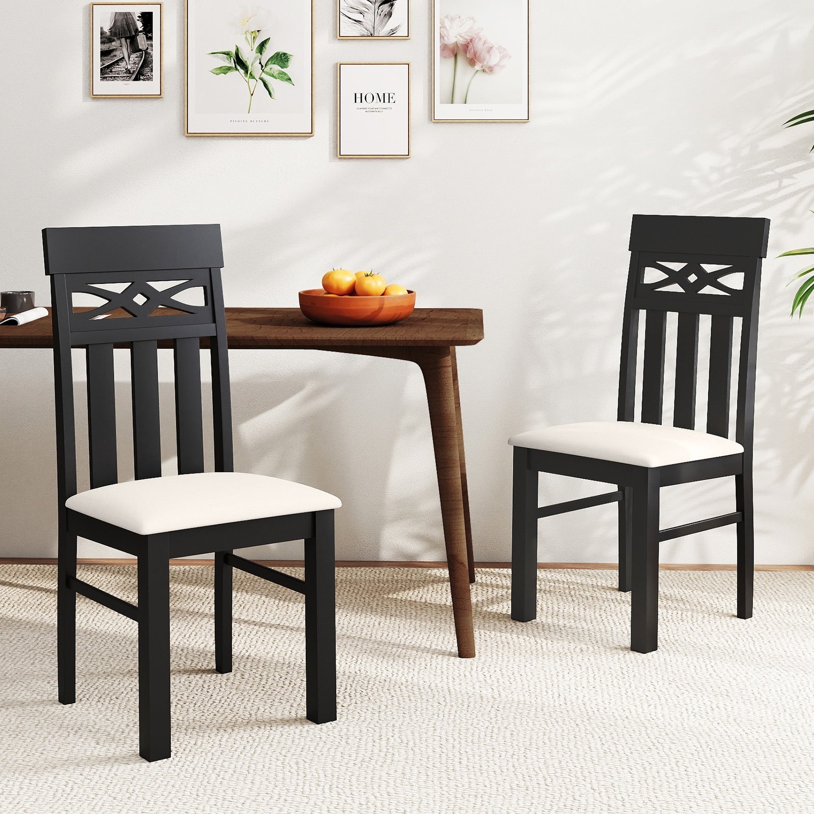 Dining Chairs Set of 2 High Back Dining Chairs