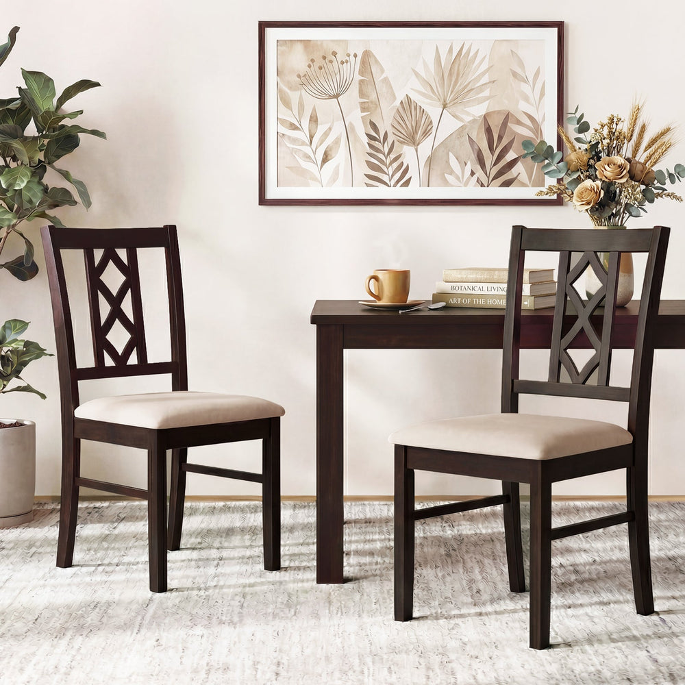 Dining Room Chairs Set of 2 Rubber Wood Dining Chairs