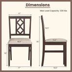 Dining Room Chairs Set of 2 Rubber Wood Dining Chairs