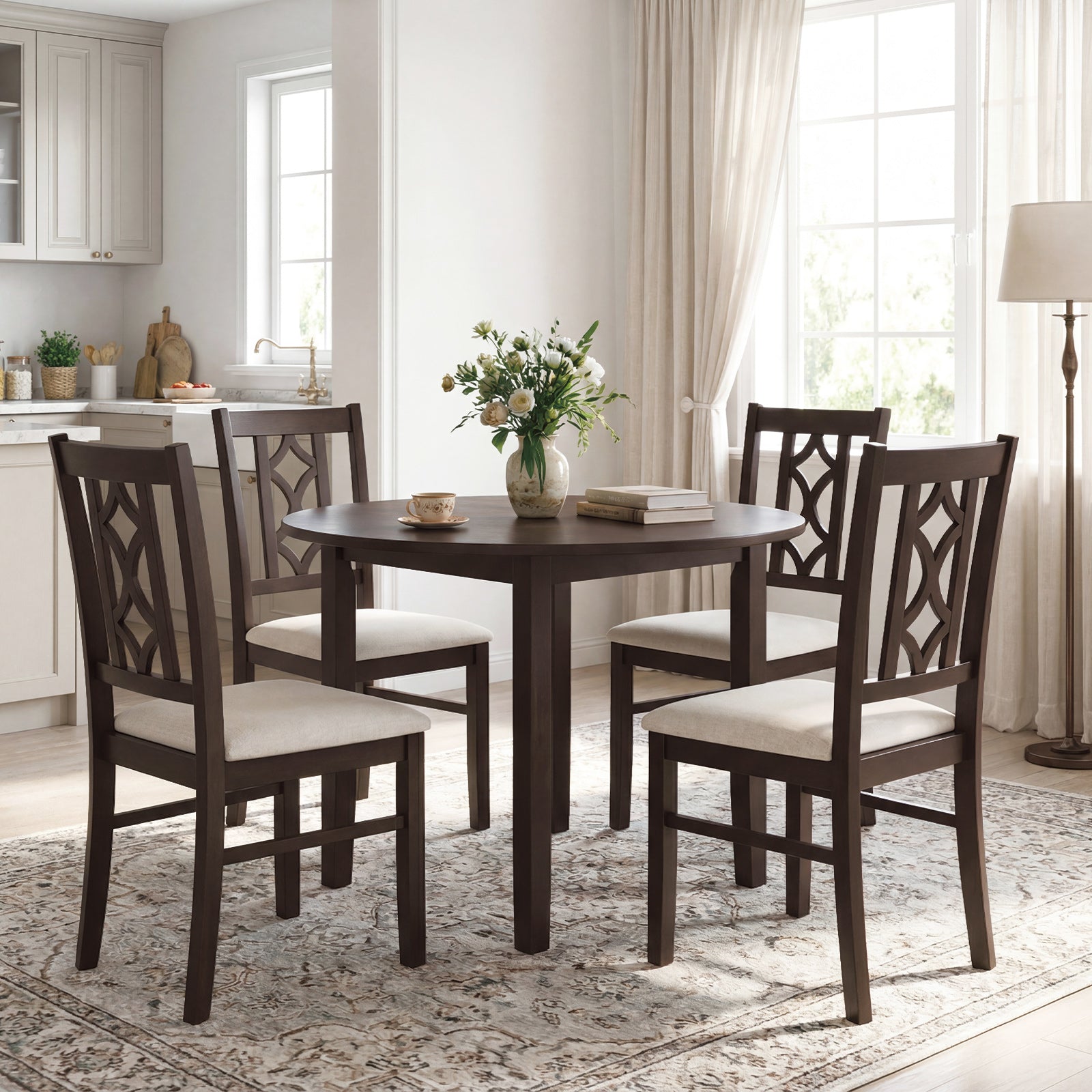 Dining Room Chairs Set of 2 Rubber Wood Dining Chairs