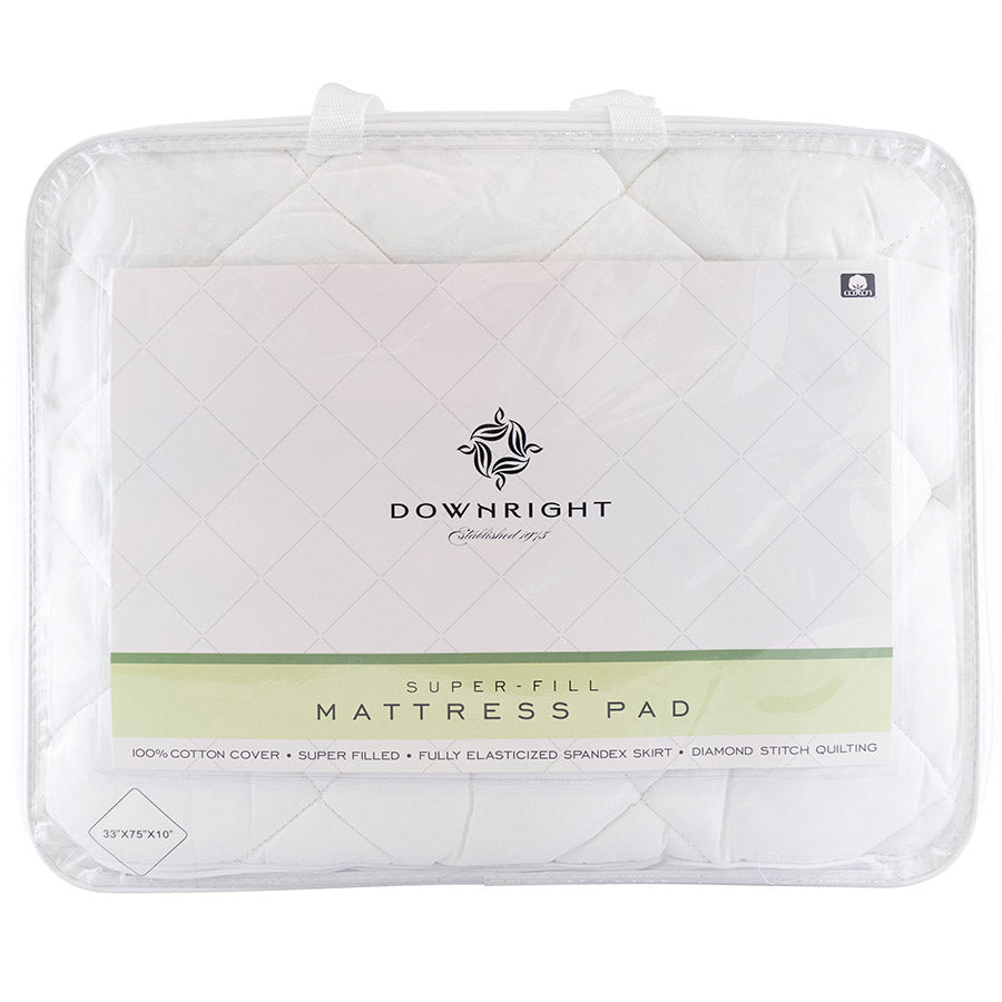 DownRight Quilted 100% Cotton Mattress Pad