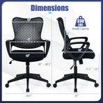 Ergonomic Office Chair Height Adjustable Computer Desk Chair with Breathable Butterfly Back