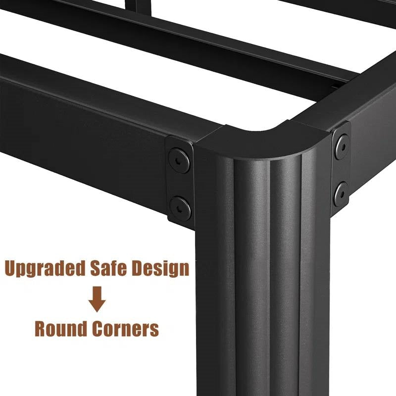 Full size Heavy Duty Metal Bed Frame Platform with Round Edge Legs