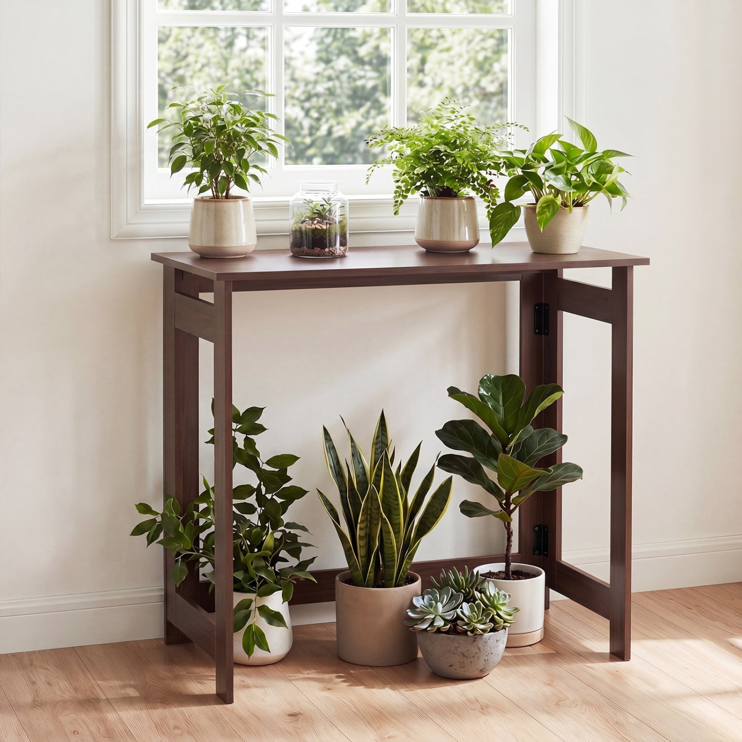 Folding Console Table with Space-Saving Design