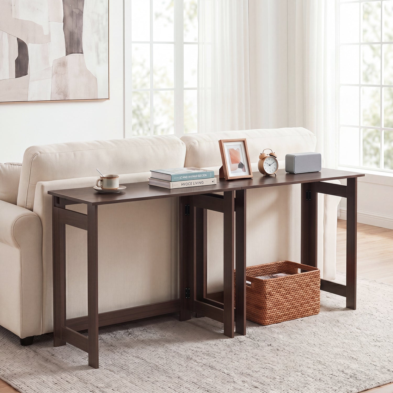 Folding Console Table with Space-Saving Design