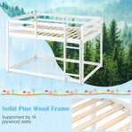 Full Over Full Bunk Bed with Ladder and Safety Guardrails