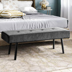 Mid-Century Grey End of Bed Bench
