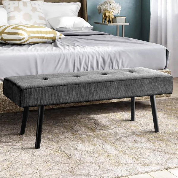 Mid-Century Grey End of Bed Bench