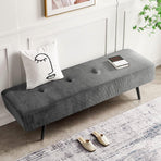 Mid-Century Grey End of Bed Bench