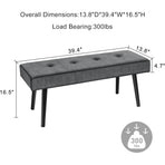 Mid-Century Grey End of Bed Bench