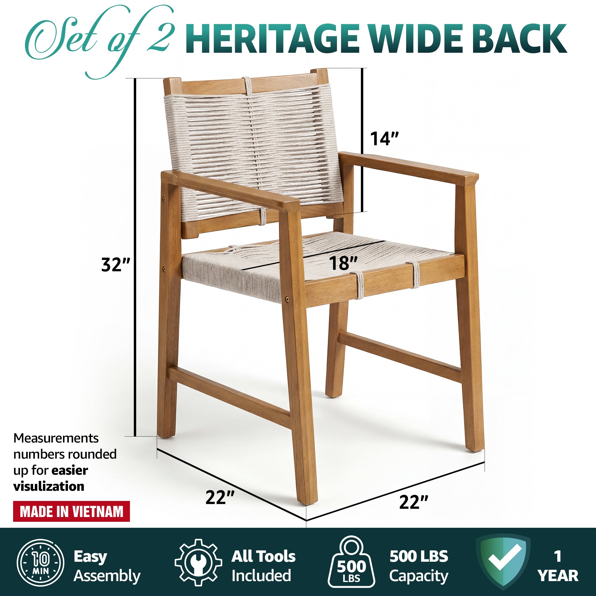 Heritage Wide Outdoor Armchair