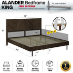 Alander Solid Wood Bed Frame