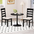 High Back Dining Room Chairs Set of 2 with Padded Seat-Black