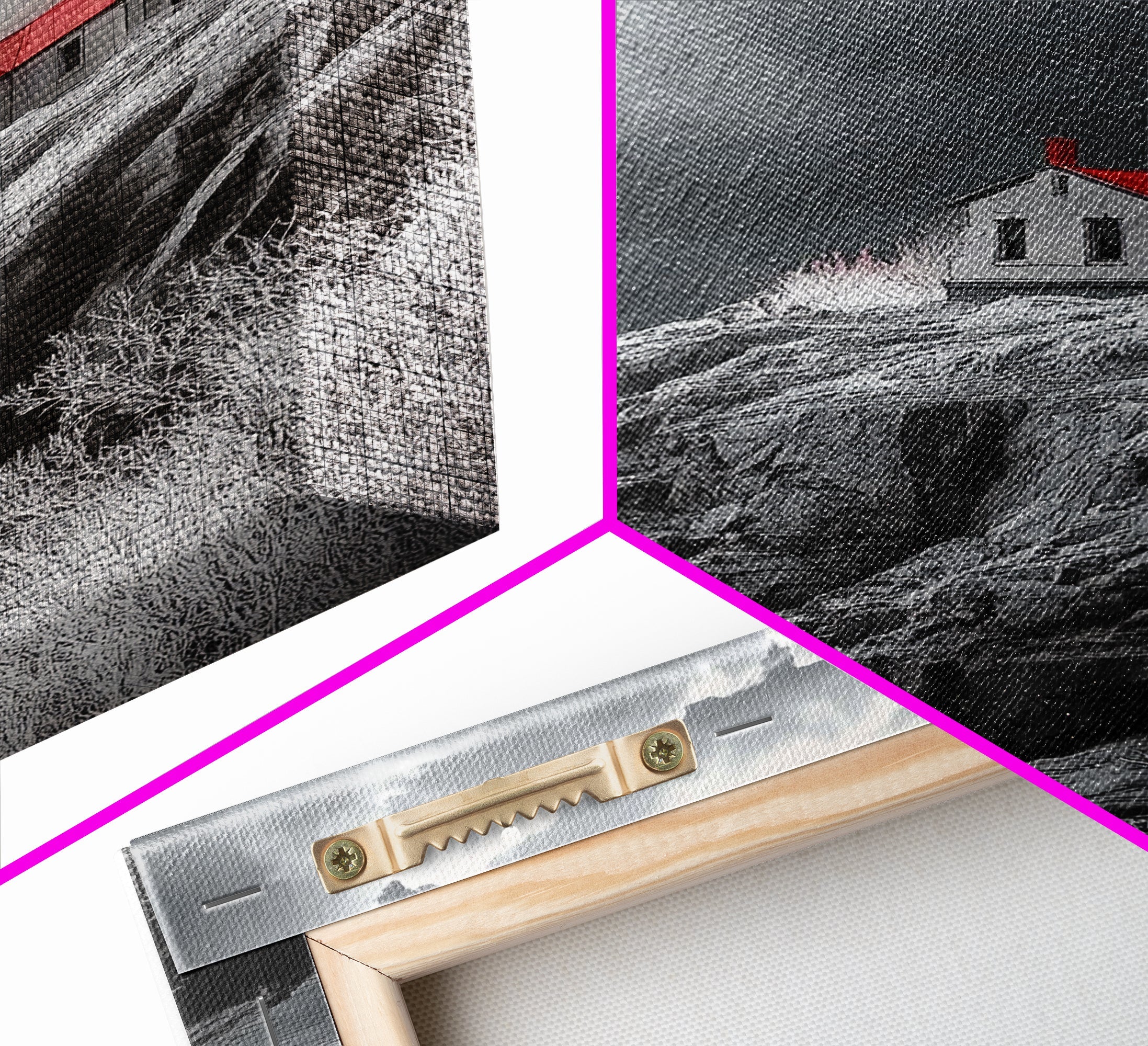Stormy Lighthouse, Red Roof, Dramatic Coastline, Canvas Print, Coastal Wall Decor, Nautical Art, Living Room Wall Art, Rustic Home Art