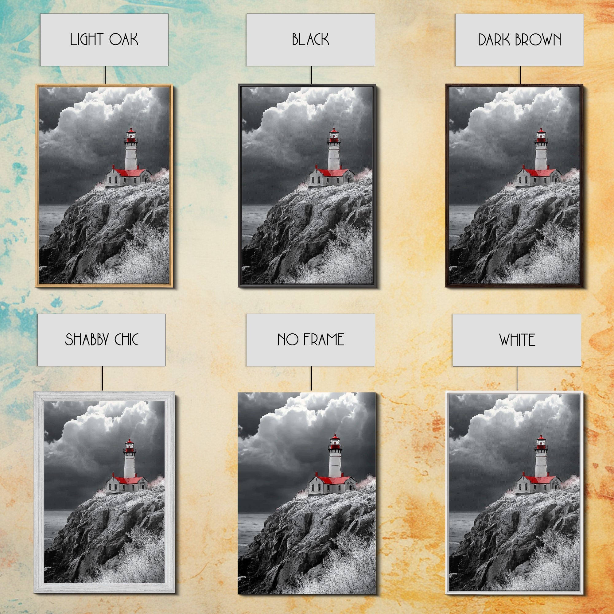 Stormy Lighthouse, Red Roof, Dramatic Coastline, Canvas Print, Coastal Wall Decor, Nautical Art, Living Room Wall Art, Rustic Home Art